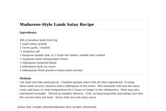 Madurese-Style Lamb Satay Recipe