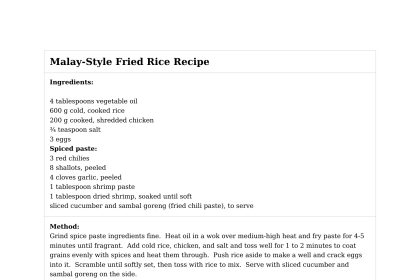 Malay-Style Fried Rice Recipe