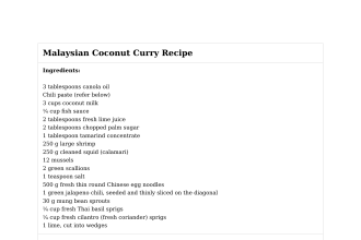 Malaysian Coconut Curry Recipe