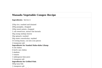 Manado Vegetable Congee Recipe