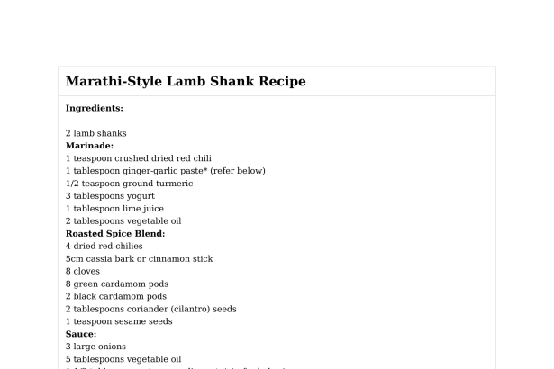 Marathi-Style Lamb Shank Recipe