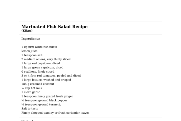 Marinated Fish Salad Recipe