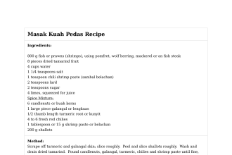 Masak Kuah Pedas Recipe