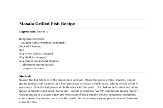 Masala Grilled Fish Recipe