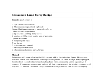Massaman Lamb Curry Recipe