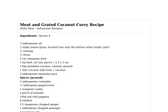 Meat and Grated Coconut Curry Recipe