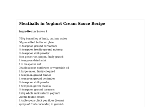 Meatballs in Yoghurt Cream Sauce Recipe