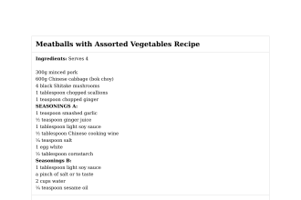 Meatballs with Assorted Vegetables Recipe