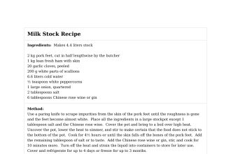 Milk Stock Recipe