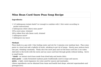 Miso Bean Curd Snow Peas Soup Recipe