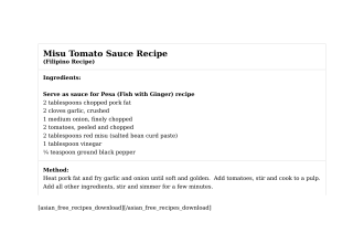Misu Tomato Sauce Recipe