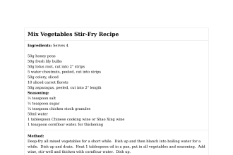 Mix Vegetables Stir-Fry Recipe