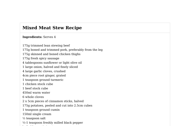 Mixed Meat Stew Recipe