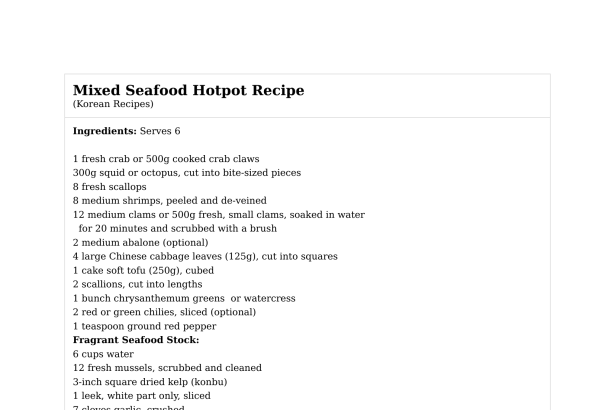 Mixed Seafood Hotpot Recipe