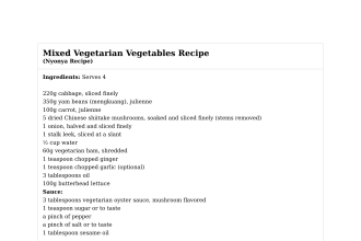 Mixed Vegetarian Vegetables Recipe