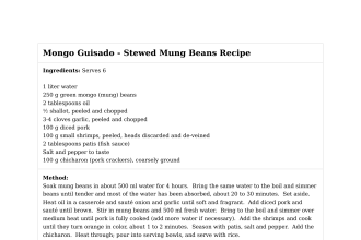 Mongo Guisado - Stewed Mung Beans Recipe