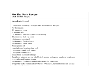 Mu Shu Pork Recipe