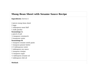 Mung Bean Sheet with Sesame Sauce Recipe