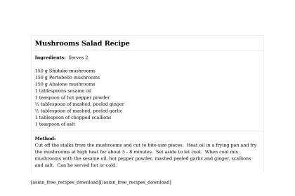 Mushrooms Salad Recipe
