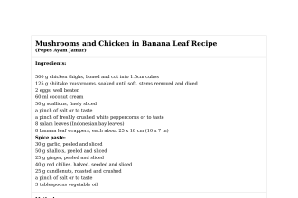 Mushrooms and Chicken in Banana Leaf Recipe