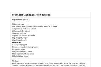 Mustard Cabbage Rice Recipe