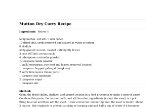 Mutton Dry Curry Recipe