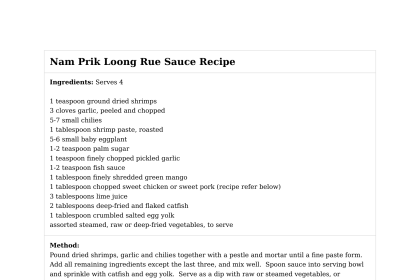 Nam Prik Loong Rue Sauce Recipe