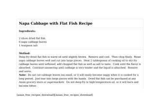 Napa Cabbage with Flat Fish Recipe
