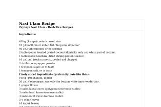 Nasi Ulam Recipe