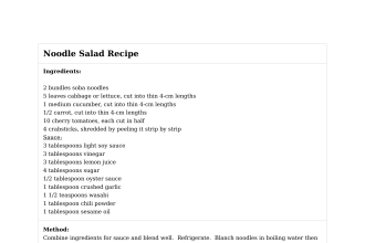Noodle Salad Recipe