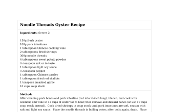 Noodle Threads Oyster Recipe