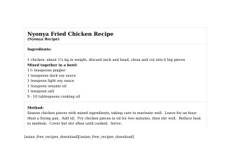 Nyonya Fried Chicken Recipe