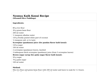 Nyonya Kuih Kosui Recipe