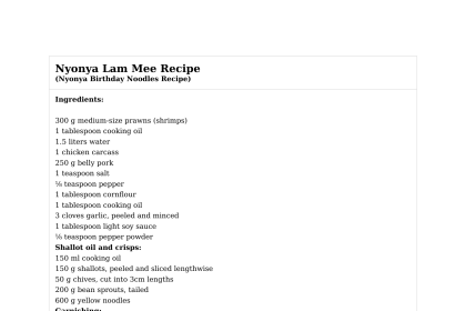 Nyonya Lam Mee Recipe