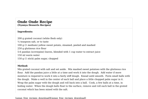 Onde Onde Recipe