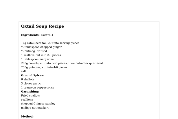 Oxtail Soup Recipe