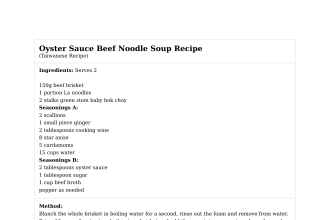 Oyster Sauce Beef Noodle Soup Recipe