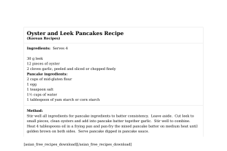Oyster and Leek Pancakes Recipe