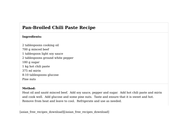 Pan-Broiled Chili Paste Recipe