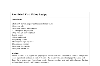 Pan-Fried Fish Fillet Recipe
