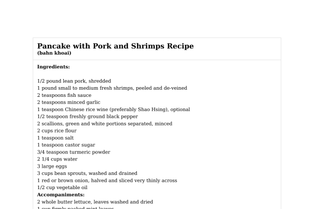 Pancake with Pork and Shrimps Recipe