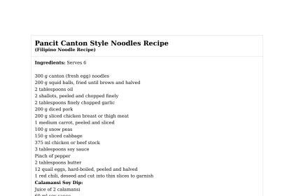 Pancit Canton Style Noodles Recipe