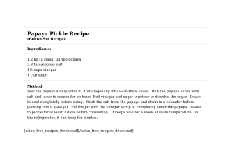 Papaya Pickle Recipe