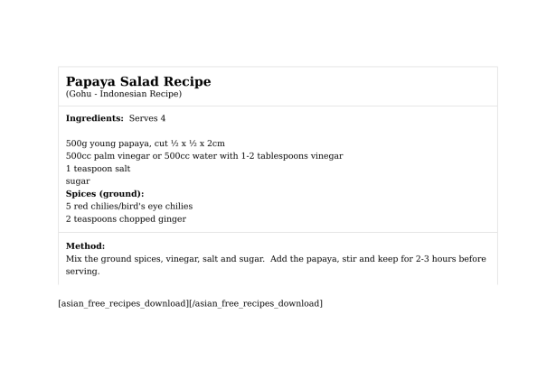 Papaya Salad Recipe