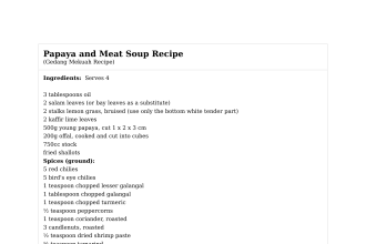 Papaya and Meat Soup Recipe