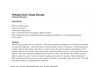 Peking Duck Soup Recipe