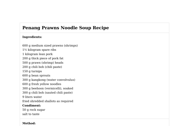 Penang Prawns Noodle Soup Recipe