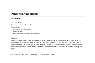 Pepper Shrimp Recipe