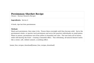 Persimmon Sherbet Recipe