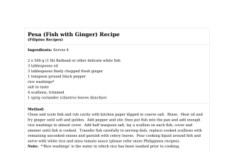 Pesa (Fish with Ginger) Recipe